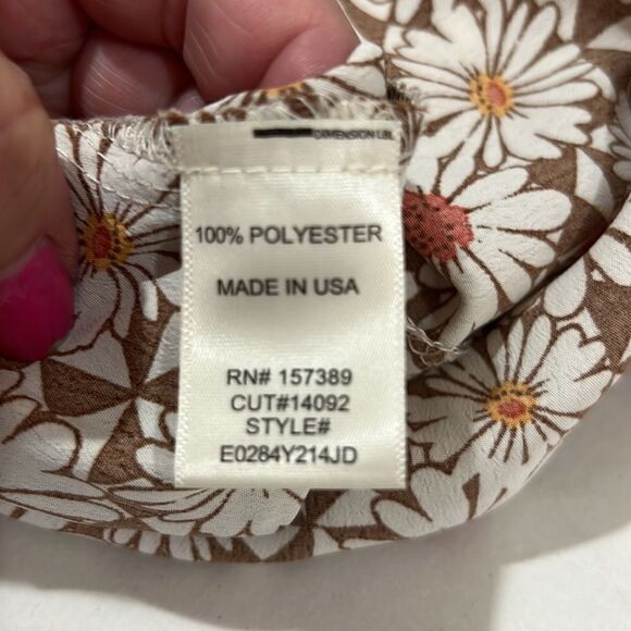 Altar’d State Brown and Ivory floral print wrap top mini dress size small NWT - Picture 15 of 15